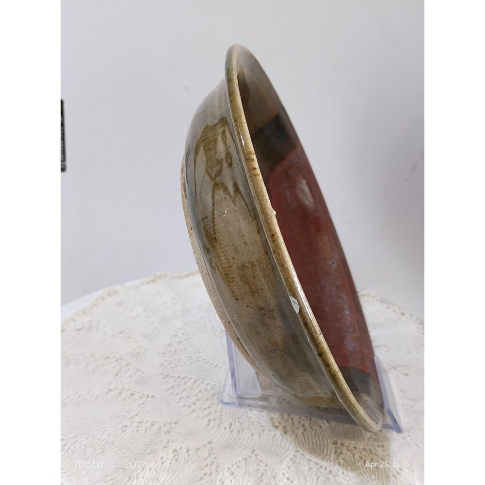Handmade Studio Pottery Shallow Bowl Crafted from Stoneware